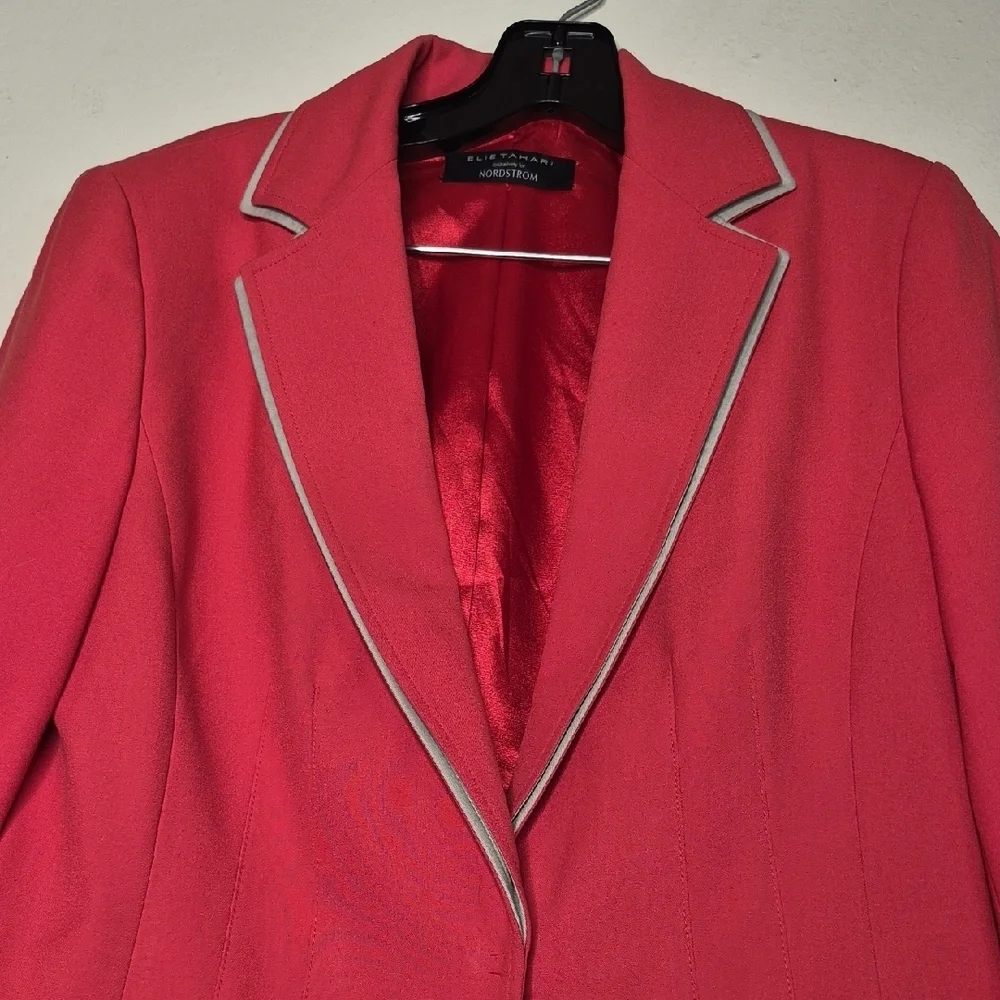 Elie Tahari Woman's Coral Suit and midi Skirt Size 10 - Picture 2 of 15